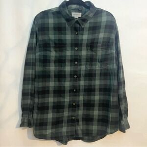 Carhartt Casual Green and Black Plaid Shirt Women's 1x (16-18)